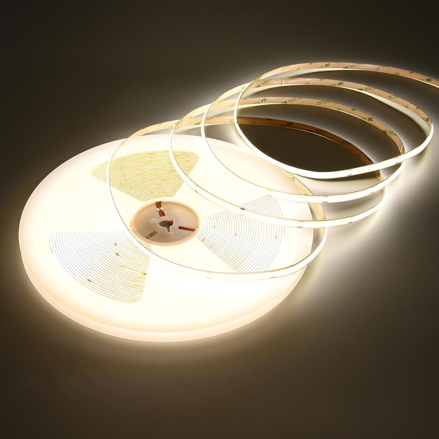 GOMING 24V 20M/65.6ft COB LED Strip Light Natural White 4000K 146W 9600LEDs 14000Lm Uniform Glow CRI 93+ Flexible IP20 Not Waterproof LED Tape Lights