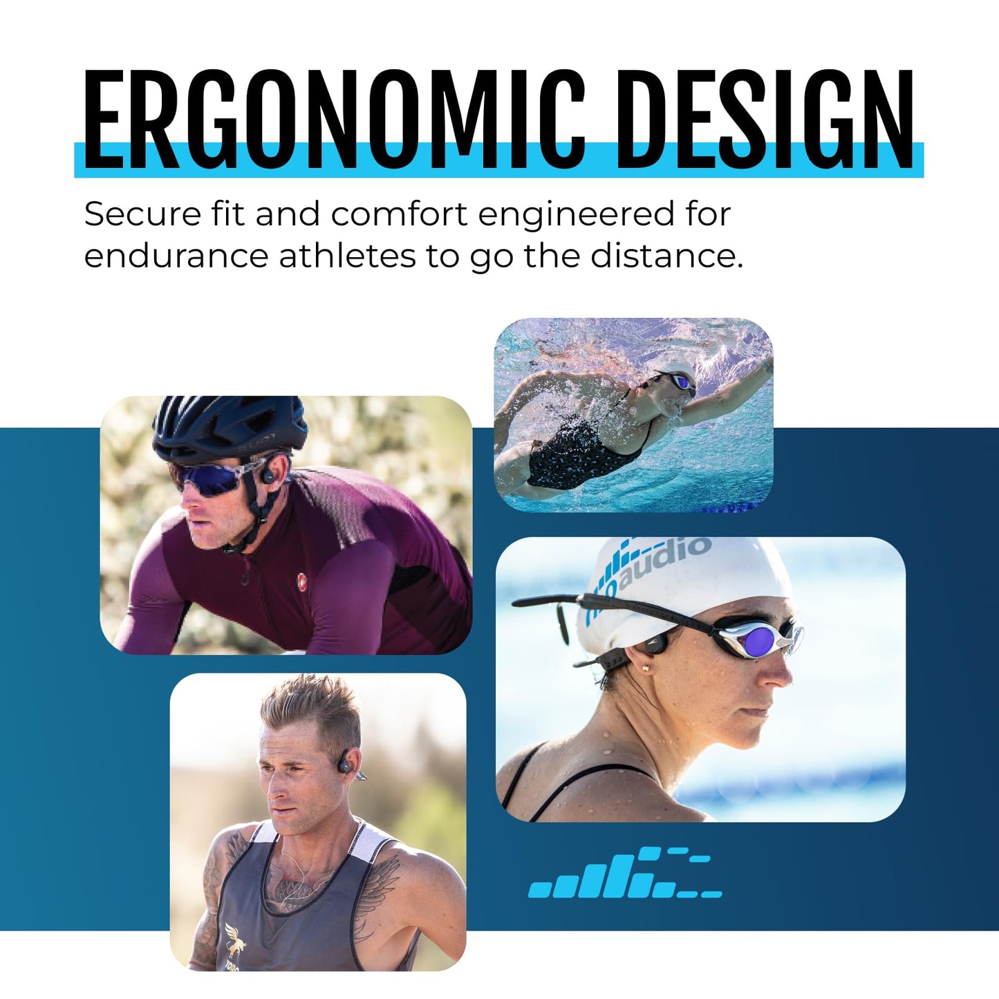 H2O Audio TRI 2 Multisport Waterproof Bone Conduction Open Ear Headphones, Bluetooth 5.3 for Running and Cycling, MP3 Mode for Swimming, 8GB Memory…