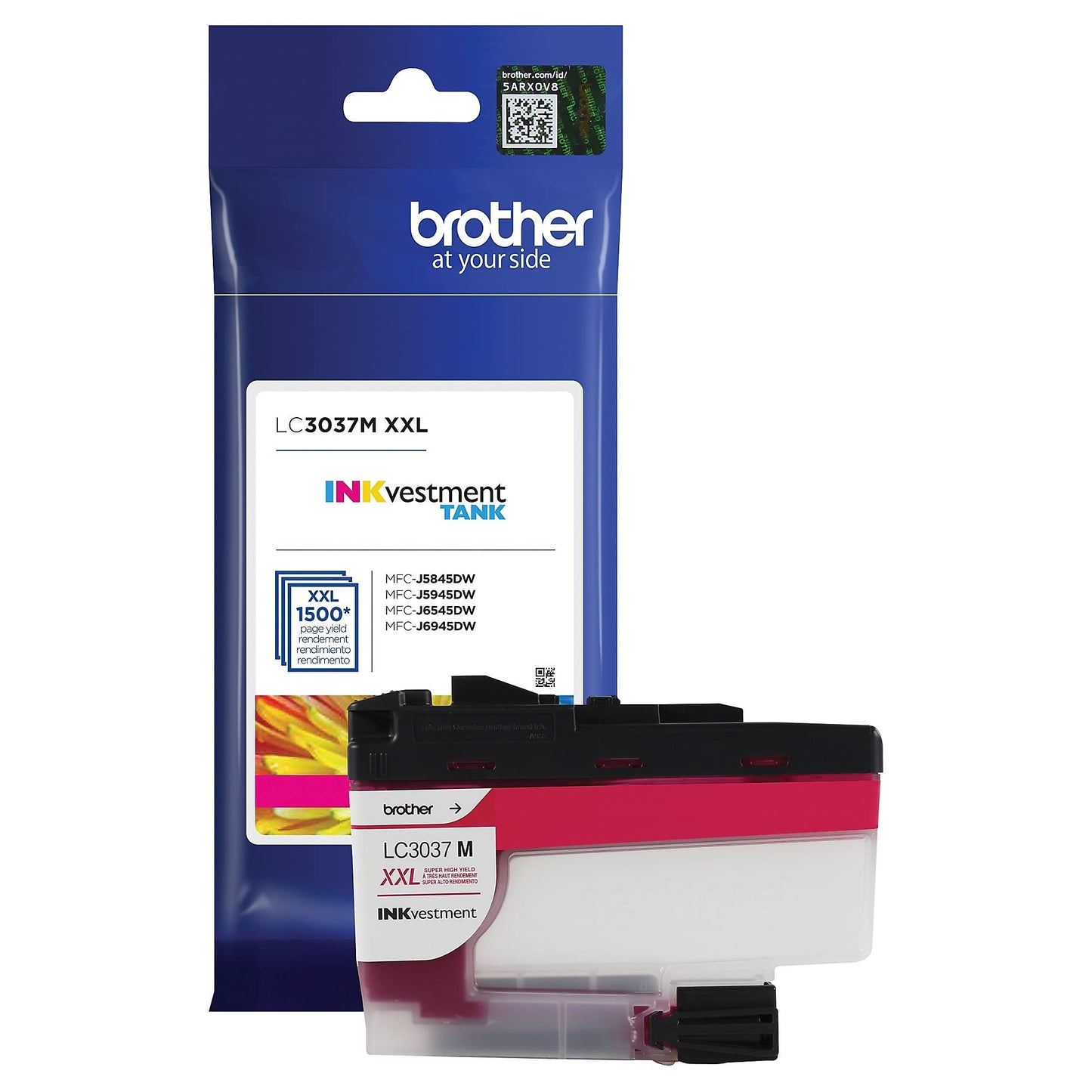 Brother Genuine LC3037M, Single Pack Super High-Yield Magenta INKvestment Tank Ink Cartridge, Page Yield Up to 1,500 Pages, LC3037, Amazon Dash