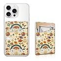 Aeltrp Phone Card Holder, Dual Pocket Leather Phone Wallet Adhesive Stick On, Cute Card Holder, Credit Card Holder for Phone Case Compatible with Most