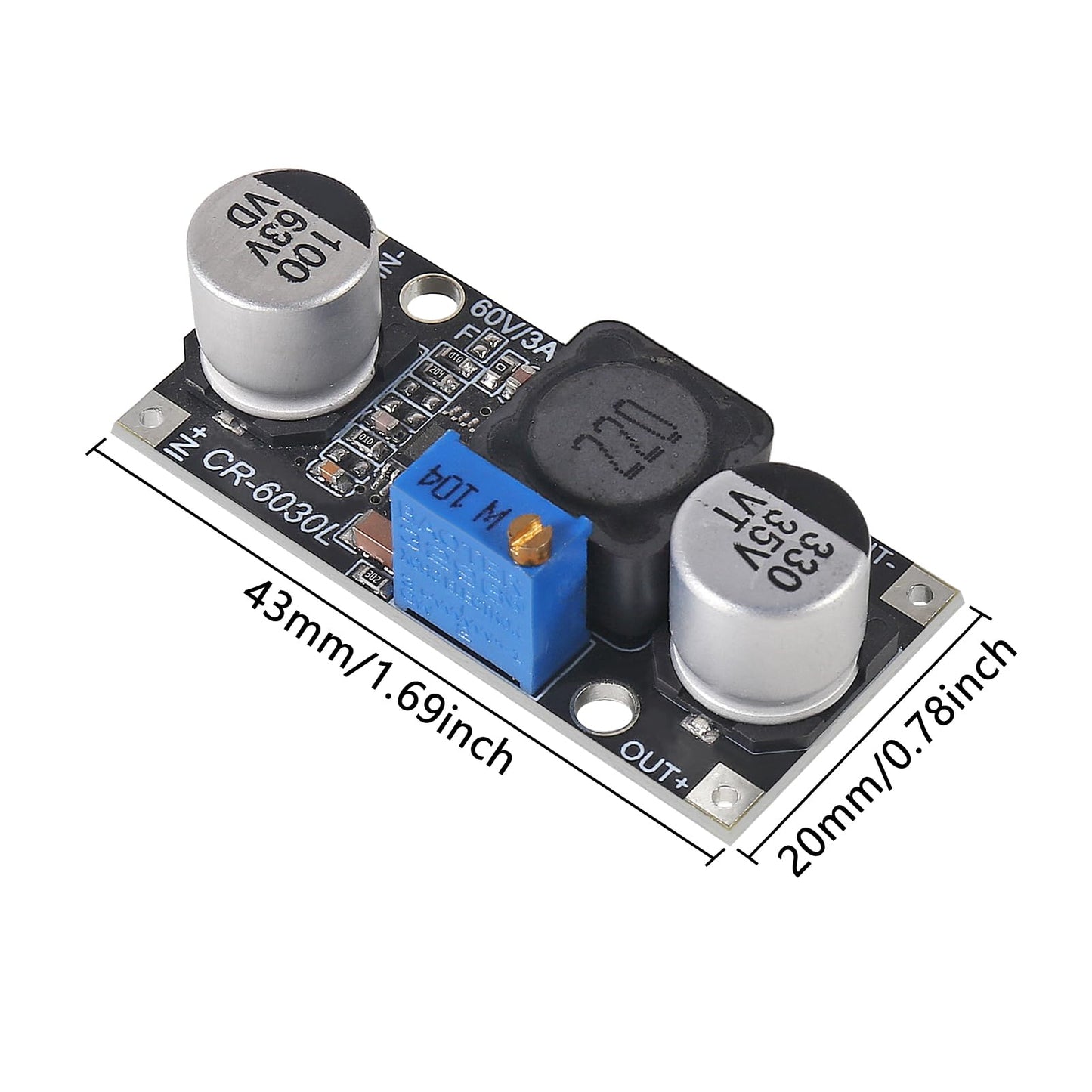 AITRIP 3PCS DC-DC Step Down Power Supply Module 60V 3A to 3.3V 5V 12V 24V Buck Converter Adjustable Voltage Regulator Module LM2596 LM2596S Upgraded