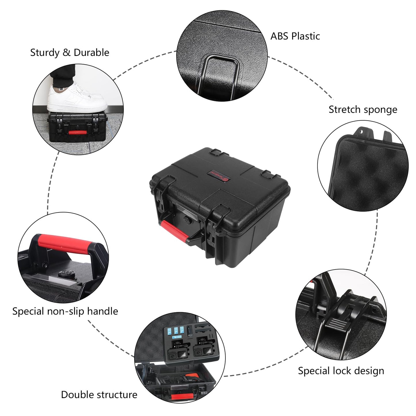 Smatree SmaCase GA500 Floaty/Water-Resist Hard Case Compatible for GoPro 13/12/11/10/9/8/7/6/5/4/3 Plus/3/2018, AKASO Brave 7 LE, DJI Osmo Action, 7.9