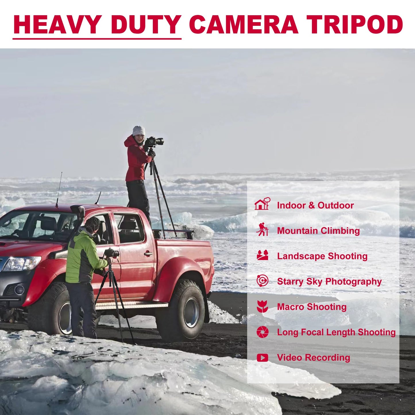 Victiv 80/85 inches Heavy Duty Tripod for Camera and Phone, 85" Camera Monopod Tripod, DSLR Binoculars Spotting Scope Camcorders Video Tripod Stand