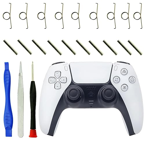CTHTBZ 24Pcs L2 R2 Trigger Button Spring Metal Buckle Cylinders Replacement for PS5 Controller Repair Parts, With Screwdriver, Open Tool, Tweezer