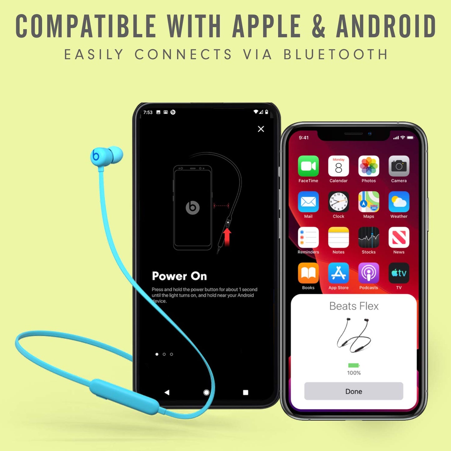 Beats Flex Wireless Earbuds - Apple W1 Headphone Chip, Magnetic Earphones, Class 1 Bluetooth, 12 Hours of Listening Time, Built-in Microphone - Flame