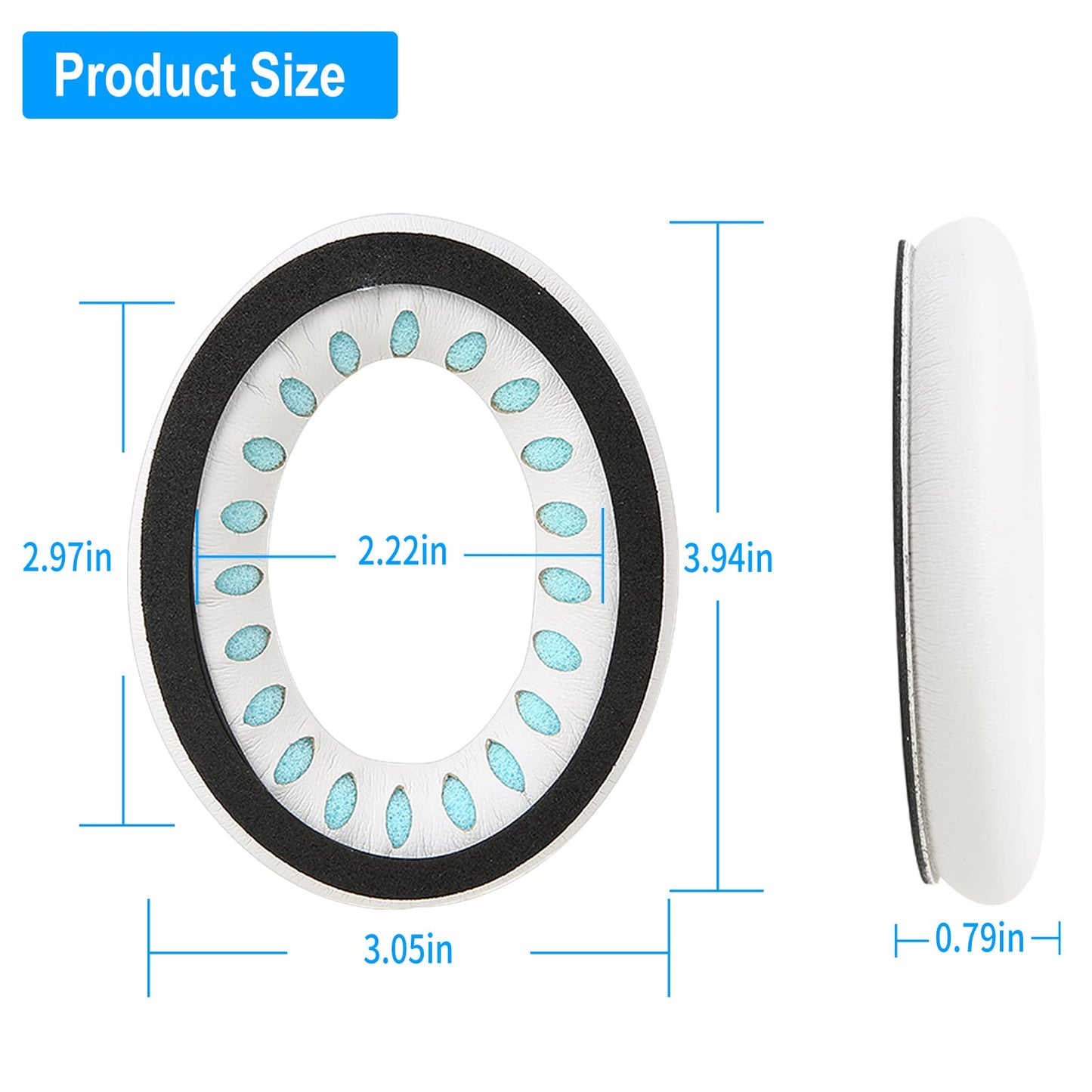 Earpads for Bose QuietComfort 45 QC45 QC35 ii QC35 Professional Ear Pads Headphones Ear Cushions Replacement with Noise Isolation Memory Foam White