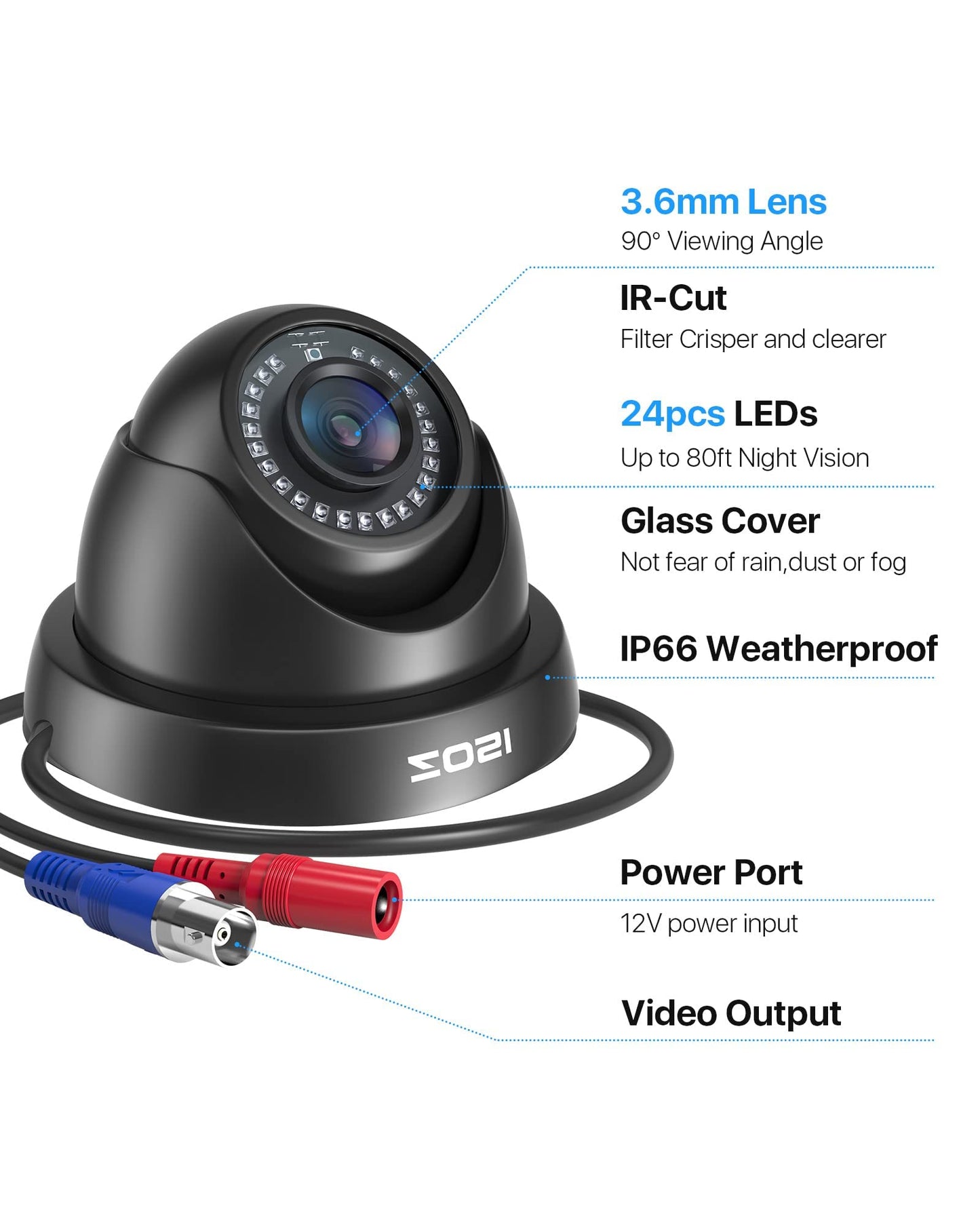 ZOSI 4 Pack 1080P 1920TVL HD-TVI Dome Security Cameras,Night Vision,2MP Indoor Outdoor Home Surveillance CCTV Camera for 1080P/5MP/4K TVI Analog DVR