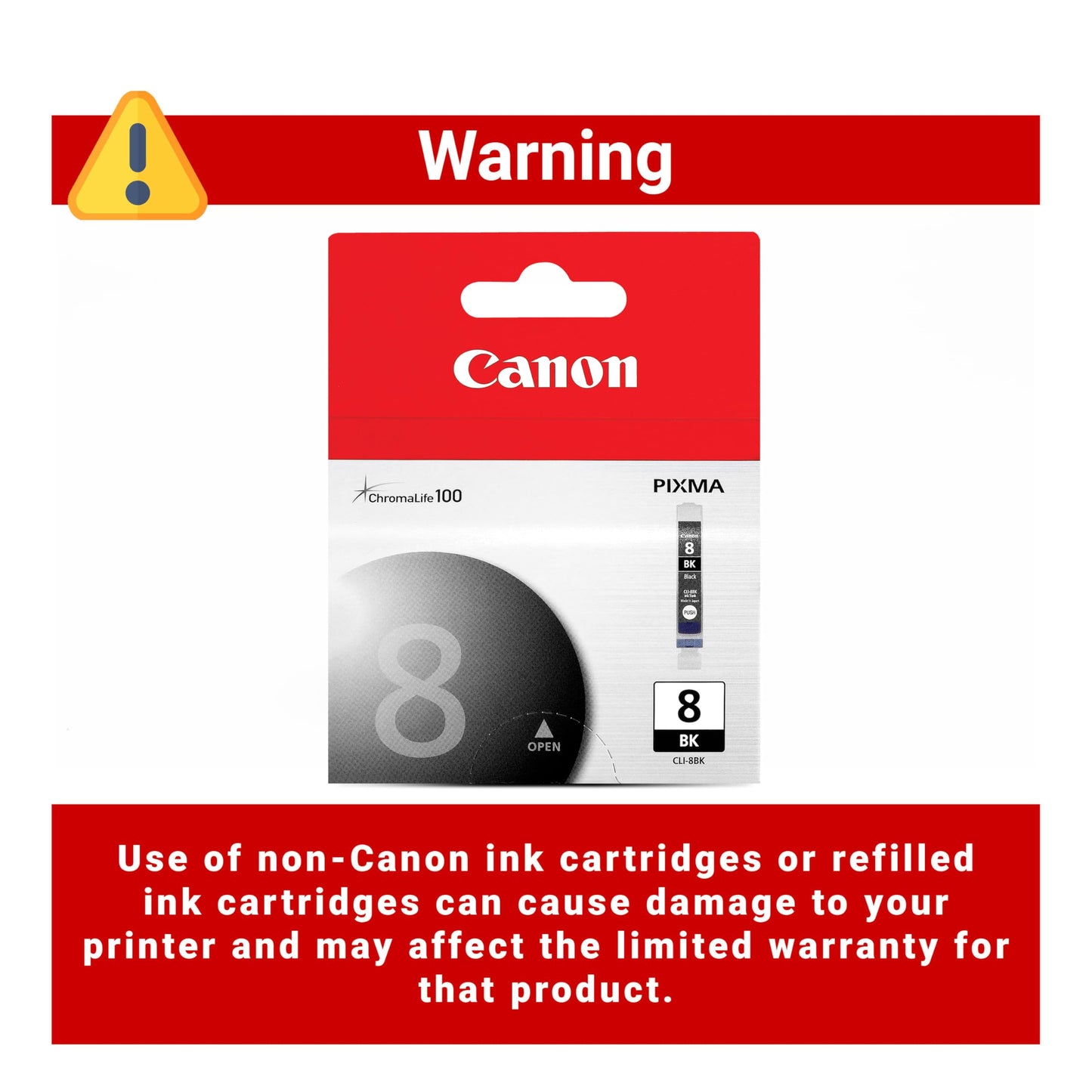 Canon CLI-8 Genuine Black Ink Tank, Compatible with iP5200R, iP5200, iP4200, iP4500, iP4300, MP970, MP960, MP950, MR800R, MP830, MP810, MP800, MP500
