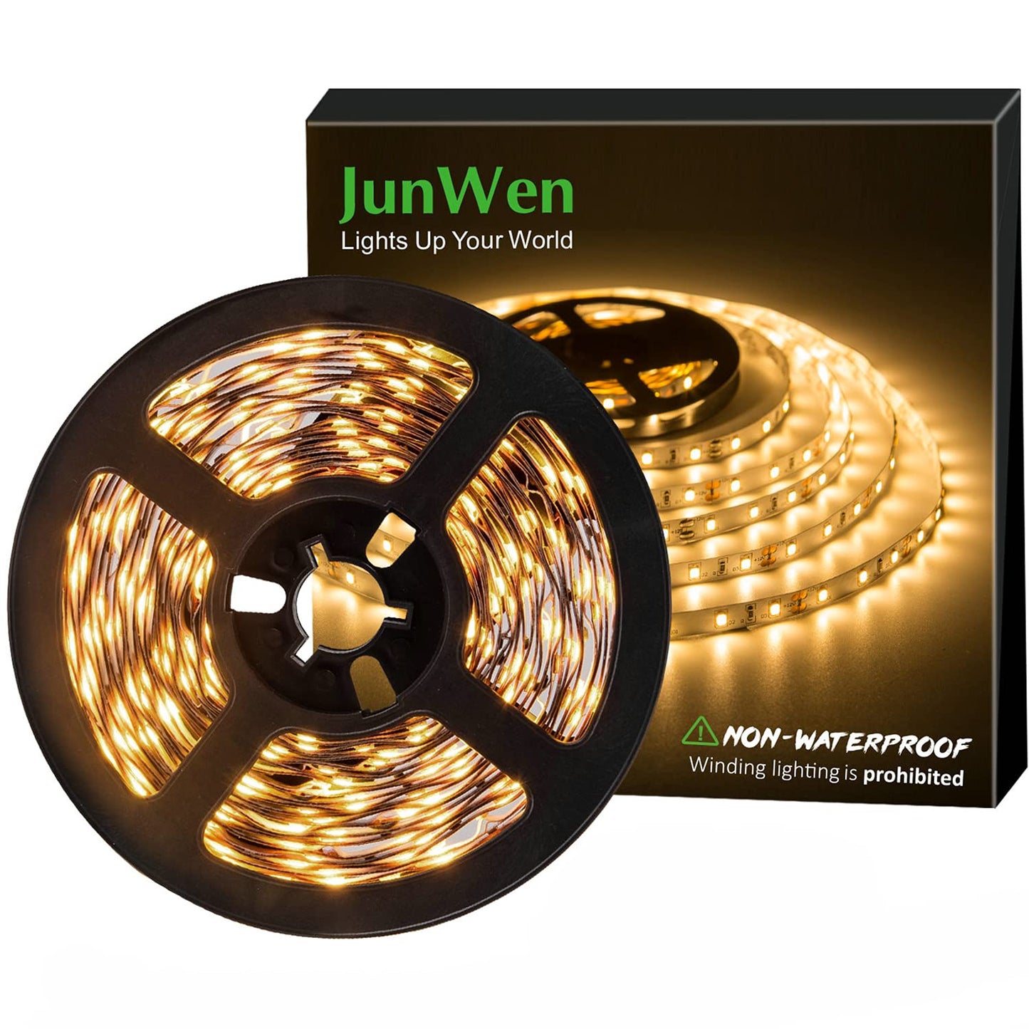 JUNWEN Flexible LED Strip Lights, Warm White,20ft 360LEDs 2835 LED Ribbon, String Light, 12V Tape Lights, Non Waterproof, Under Cabinet Children's
