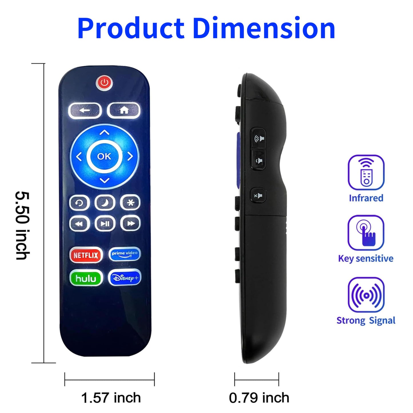 Universal Remote for All Roku TV Remote,Compatible for All TCL-ONN-Hisense-Roku TV Remote, (Not for Roku Stick and Box)