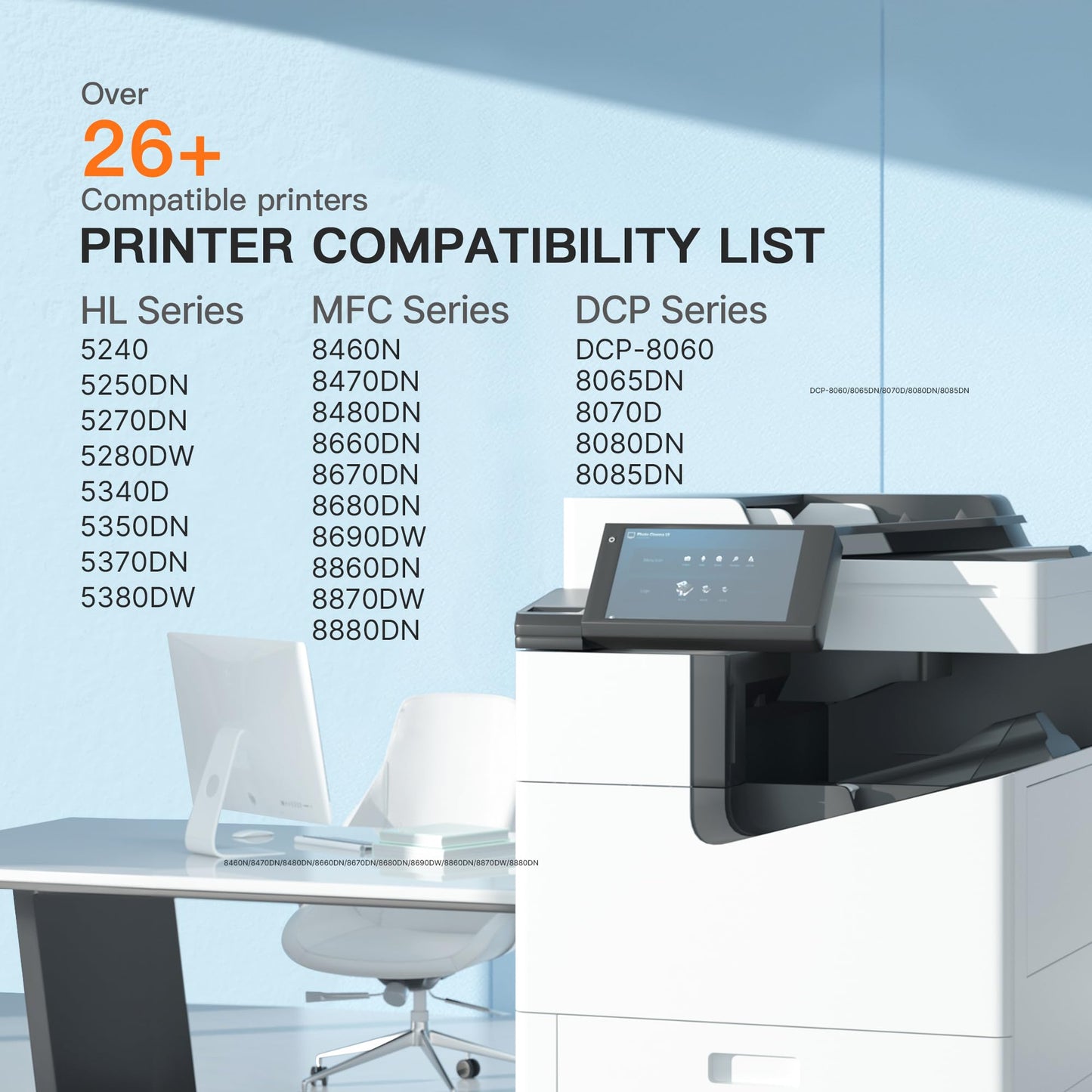 E-Z Ink Compatible Toner Cartridge Replacement for Brother TN580 TN650 TN550 TN620 High Yield Compatible with HL-5370DW HL-5340D DCP-8060 DCP-8065DN