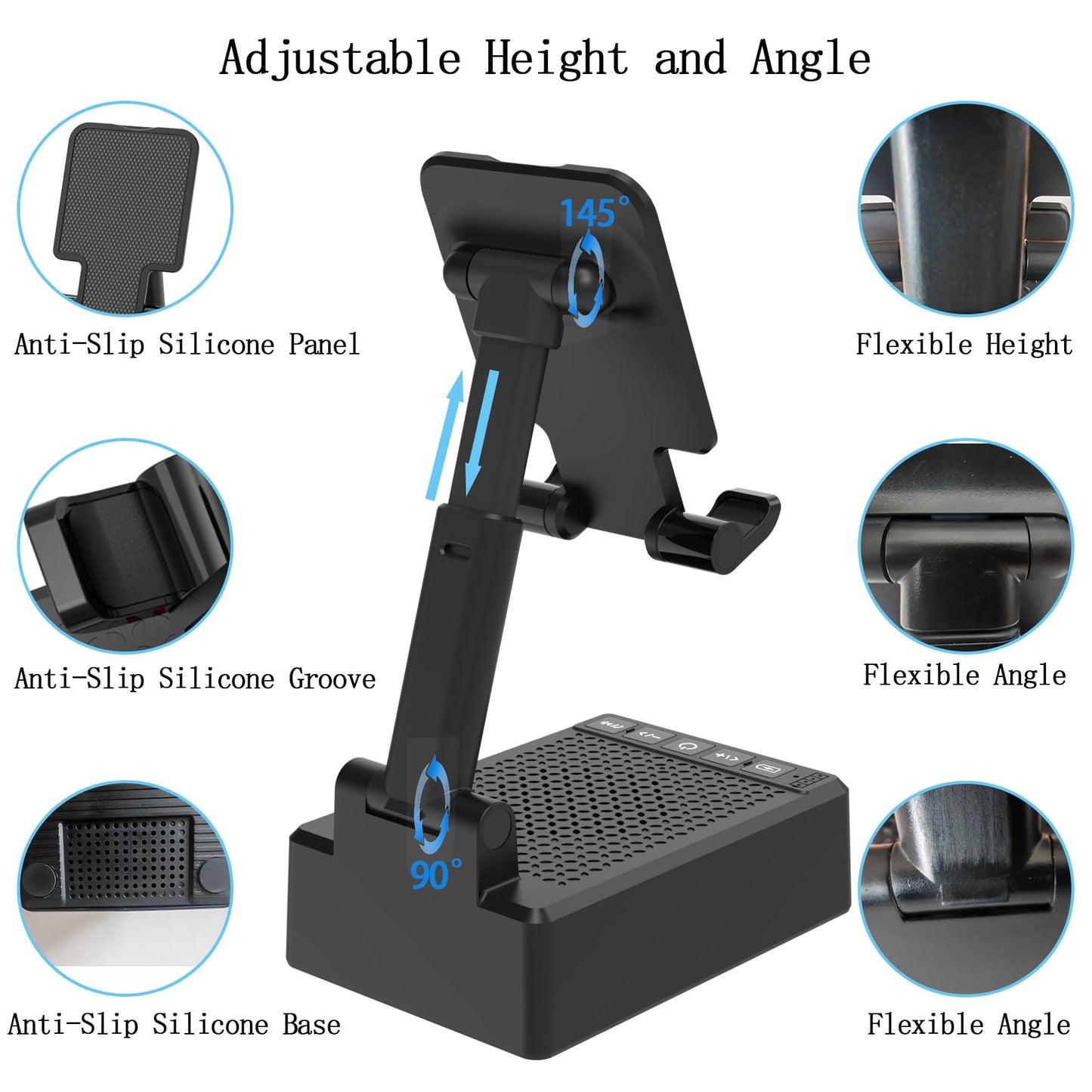 Gifts for Dad Boyfriend,Cell Phone Stand with Wireless Bluetooth Speaker,HD Surround Sound Bluetooth Speaker for Home Kitchen and Outdoors Compatible