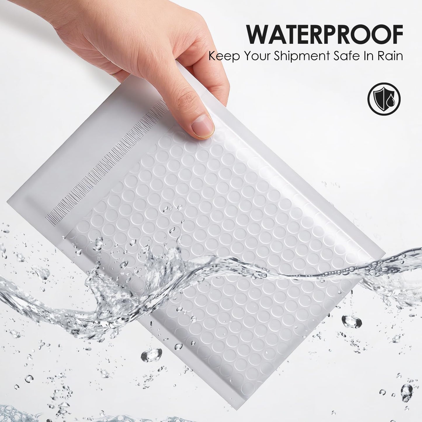 packbabol Bubble Mailers 4x8" 50 Pack Grey and White Padded Envelopes Mailers Waterproof Usable Size 4x7 Self-Seal Padded Mailing Envelopes Bubble