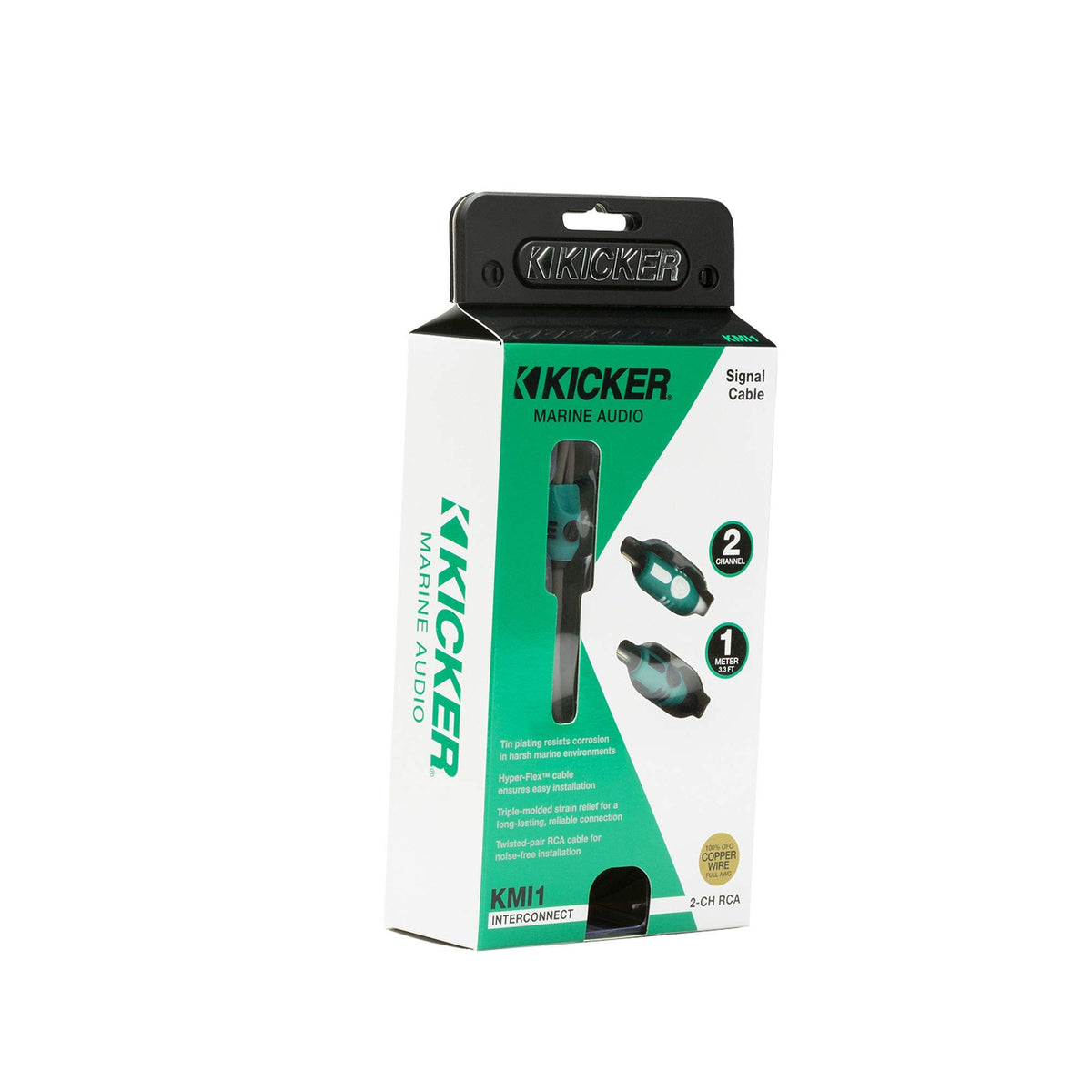 KICKER 47KMI1 Marine Series 2-Ch RCA Interconnect, 1.0m