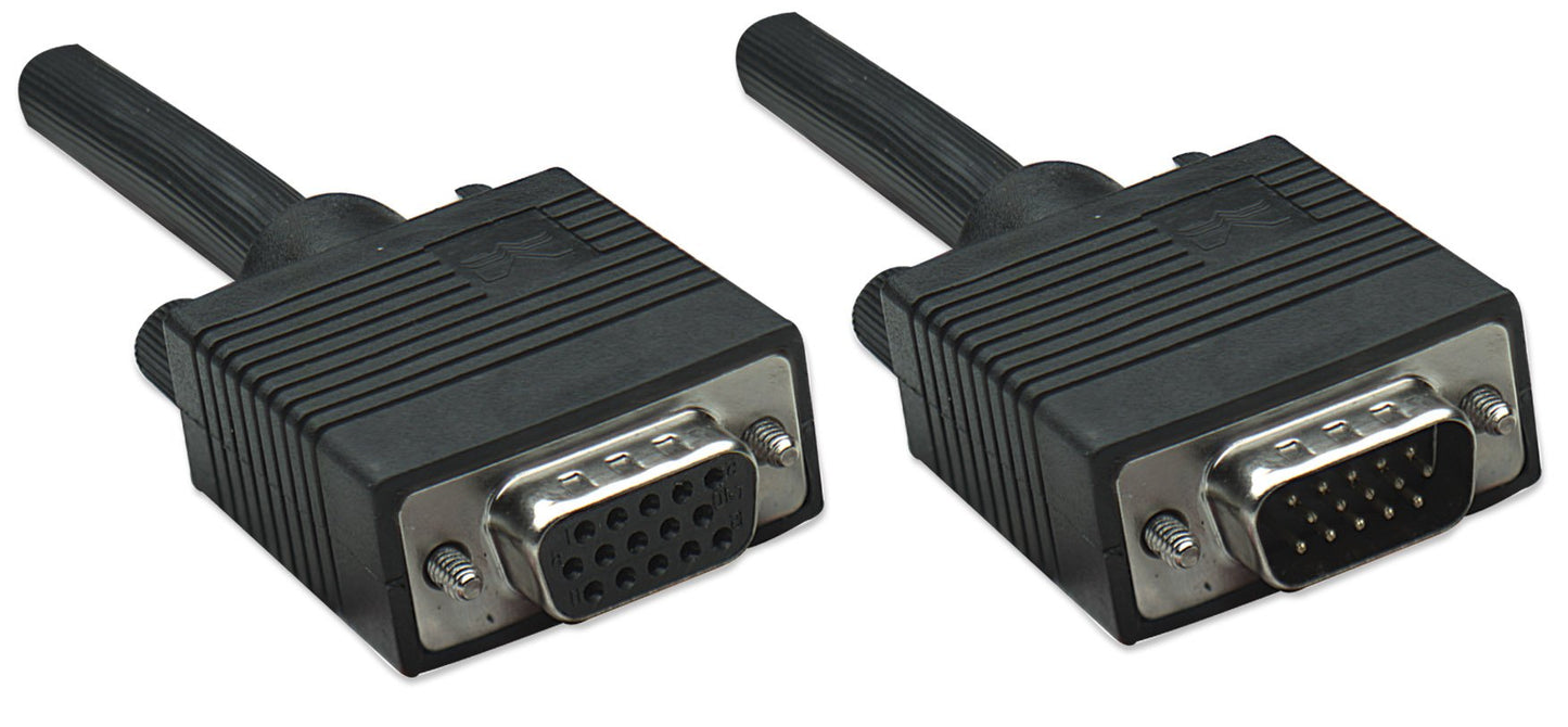 Manhattan SVGA Extension Cable HD15m to HD15 (Female) 1.8m (6 ft.) Black(Black) 309011