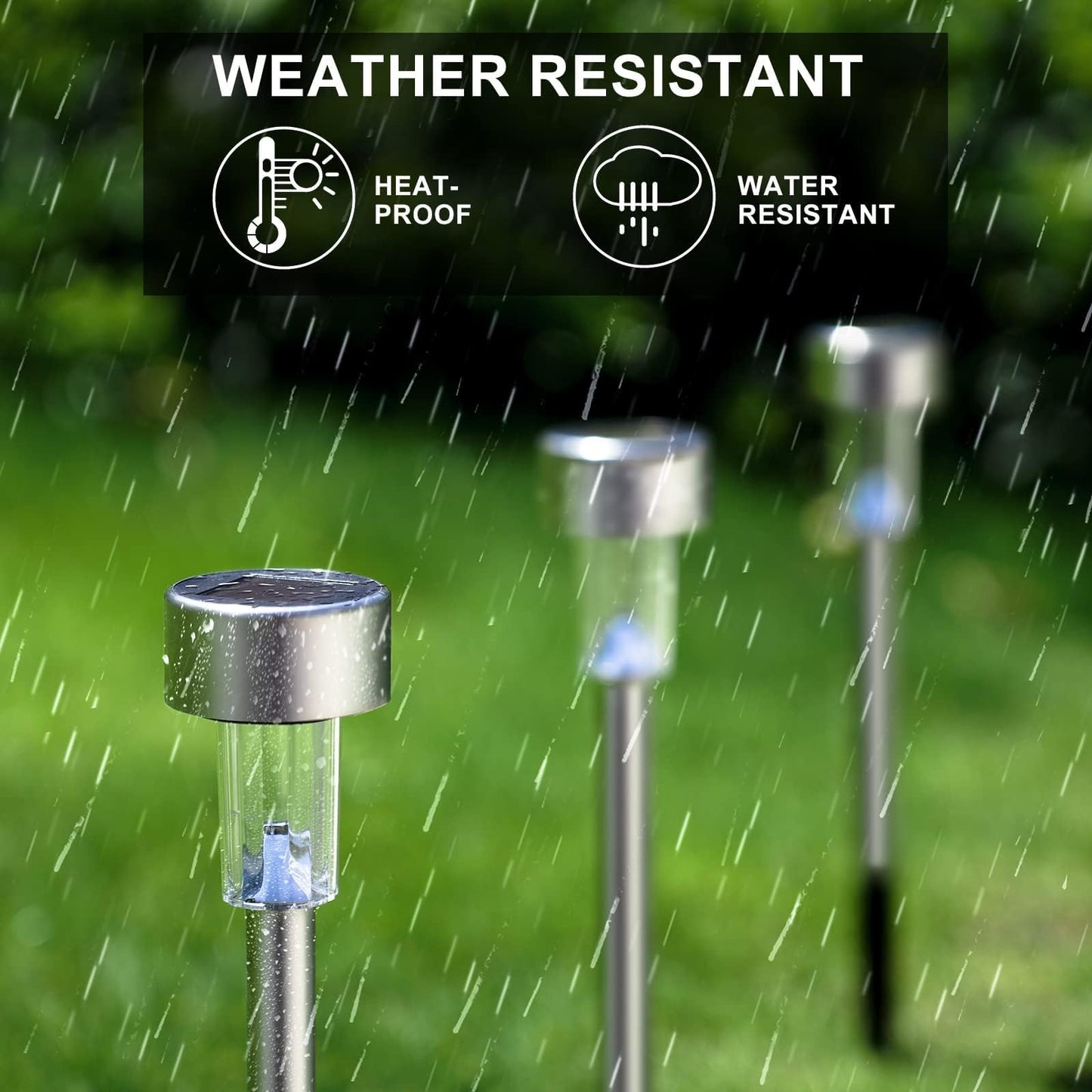 Dream Master Solar Lights Outdoor Waterproof, Stainless Steel LED Landscape Lighting, Solar Garden Lights, Outdoor Decorations for Yard, Pathway