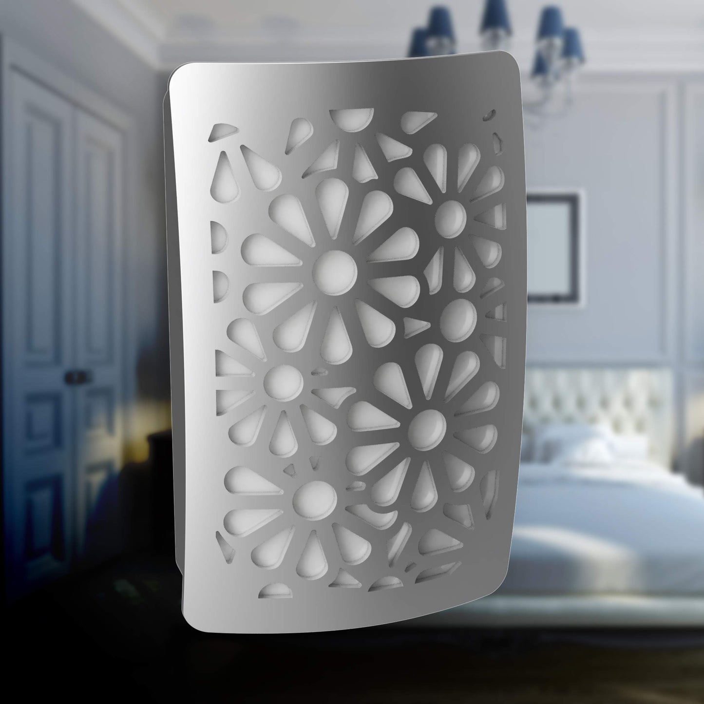 Westek NL-DPFL-N Floral Decoplug Night Light, Satin Nickel