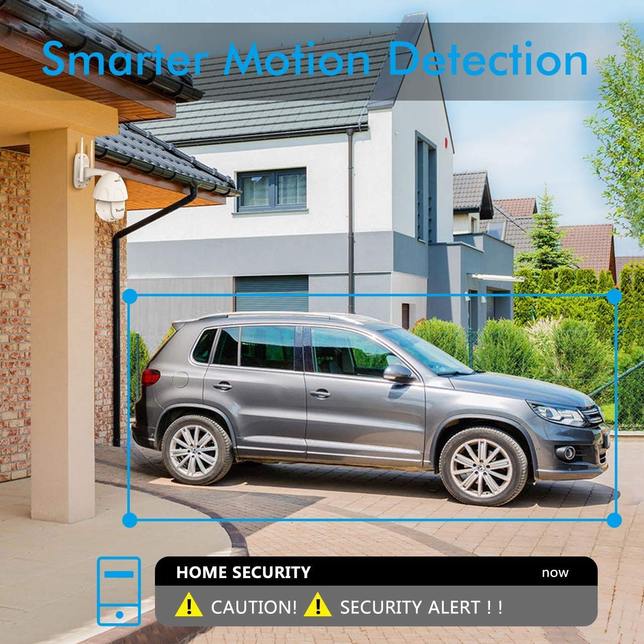 TOURALLE Security Camera for Outdoor-1080P Surveillance Camera with 355° Horizontal & 90° Vertical Control - Ideal for Garden Monitoring, Waterproof