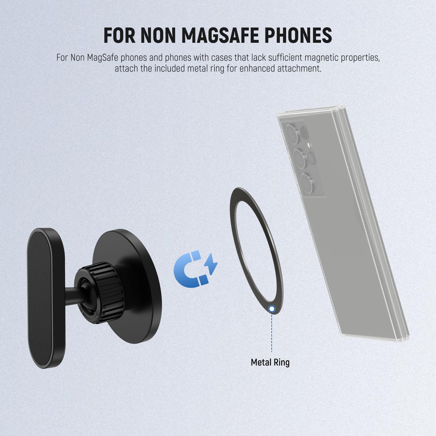 NEEWER Magnetic Phone Holder Mount Golf Cart Car Accessories Compatible with MagSafe iPhone 16 Pro Max Plus 15 14 13 12 Samsung Huawei Android
