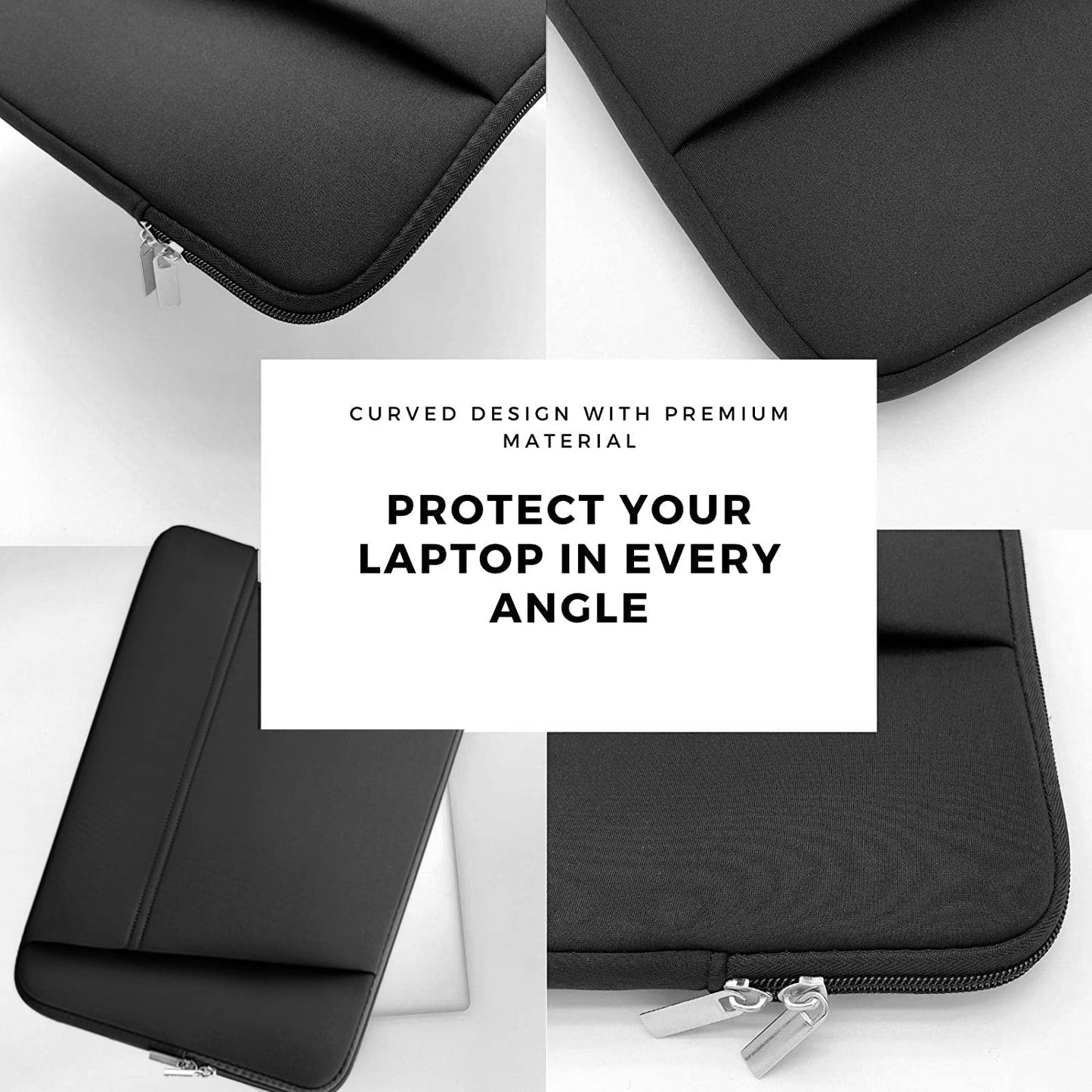 TEDNETGO Laptop Sleeve 15.6 inch, Upgrade Sturdy Portable Monitor Computer Laptop Case, Carrying Sleeve Bag Briefcase Bag 15.6'' with Pockets