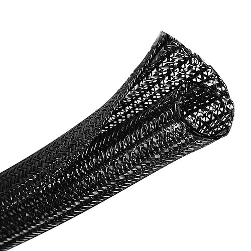 25ft 1/2 inch Cable Sleeve, Wire Loom Twire Protector tubing for USB Cable, Cord Wraps for Electrical Cords, Audio Video Cable, Cable Sleeves Cord