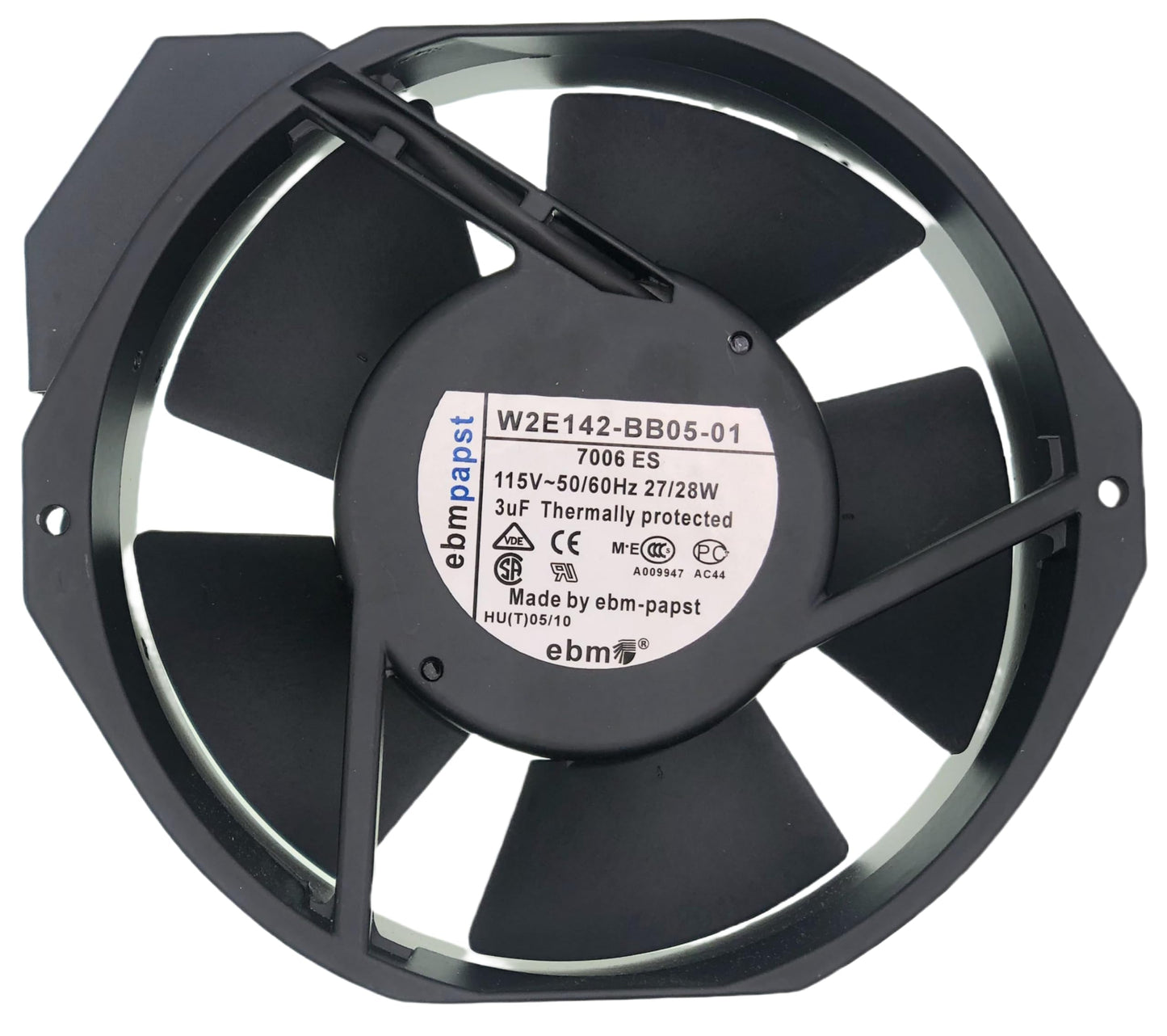 New Cooling fan for W2E142-BB05-01 7006ES,115V 27/28W 50/60Hz,17238 2-Pin Metal Fan Size:172X150X38mm.