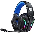Fachixy Wireless Gaming Headset with LED Light for PS5, PS4, PC, Switch, Laptop, Mac - 2.4GHz & Bluetooth 5.4, 50H Battery, Flip Mic, Lossless Audio