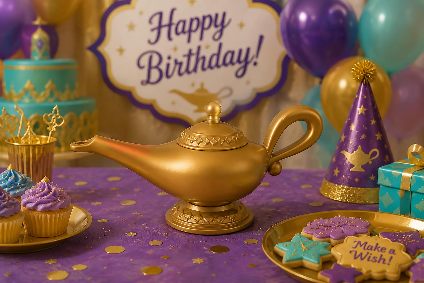 Morph Plastic Magical Wish Lamp Prop 6 Pack, Gold, One Size