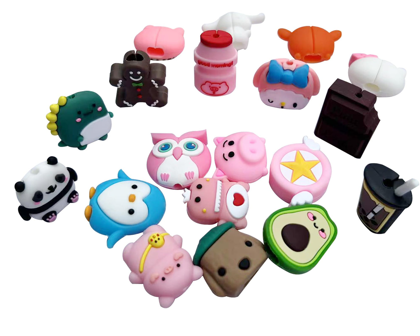 20 Pcs Cable Protector for iPhone/ipad USB Cable, Plastic Cable Protectors Cute Drink Fruit Dinosaur Animals Charging Cable Saver, Phone Accessory