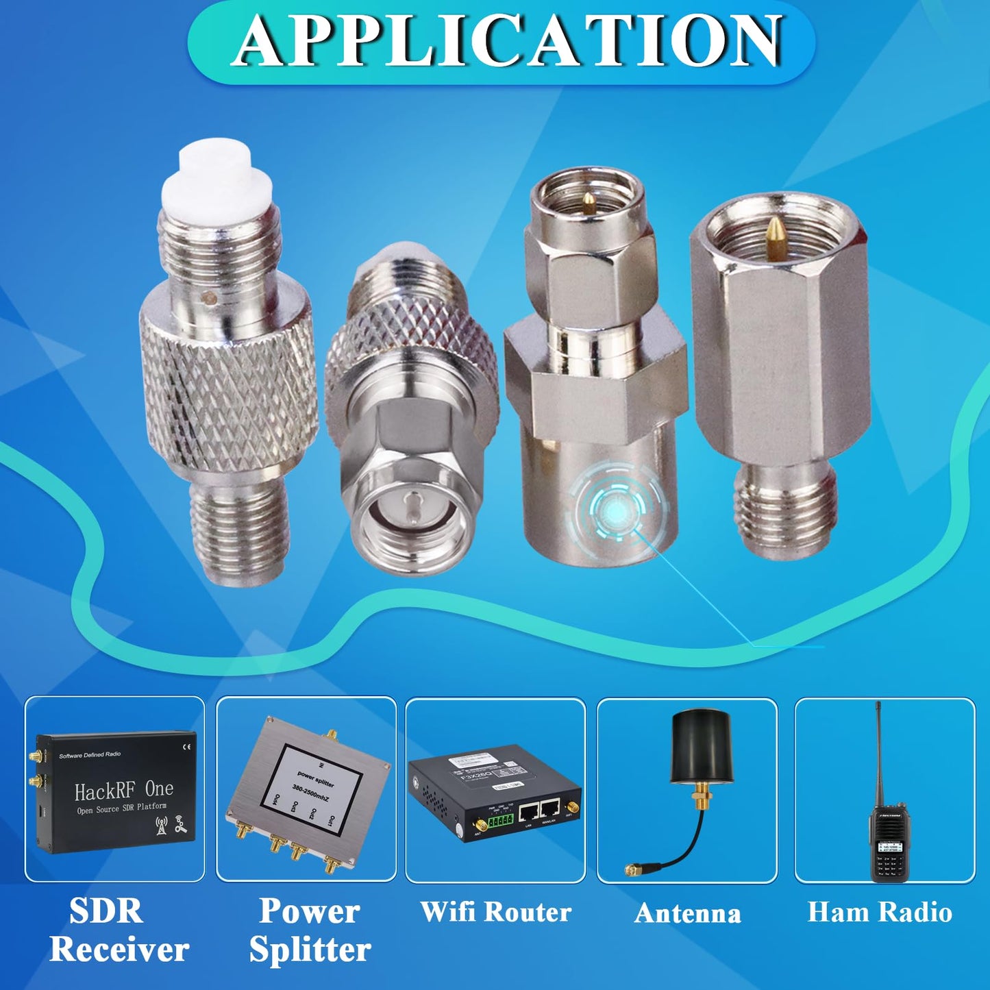 TUOLNK 4 Type Set SMA to FME 4G Antenna Adapter Kit SMA to FME Coaxial Adapter WiFi Antenna for Coaxial Cable WiFi Antenna Wireless LAN Device RF Coax