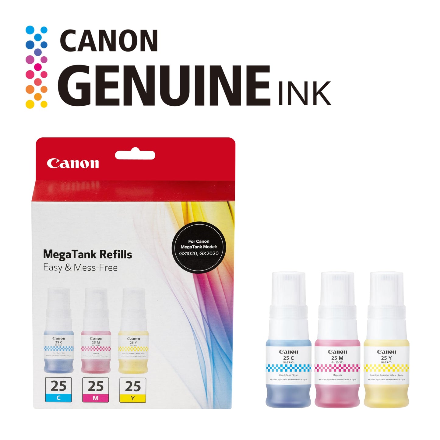 Canon GI-25 Genuine Ink Bottle Value Pack, Compatible with PIXMA GX2020, and GX1020 Printers