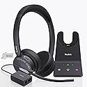 Yealink WH64 Wireless DECT Headset & Bluetooth MS Stereo & EHS62 Adapter, Teams & Zoom Compatible, Acoustic Shield 2.0, 3-Mic Noise Cancellation…