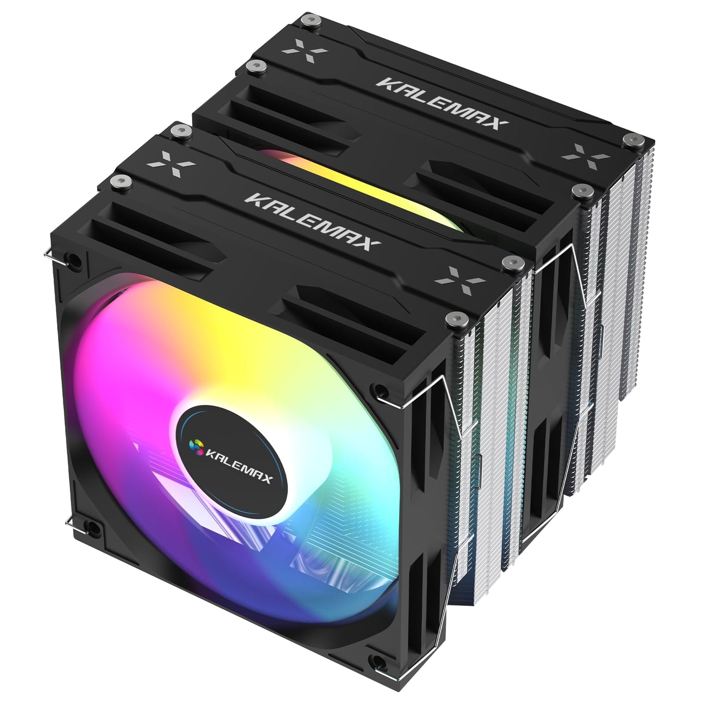 Kalemax CPU Cooler, Dual-Tower, 6×6mm Heat Pipes CPU Cooling, Dual 120mm ARGB PWM Fans, 2000RPM Speed, for AMD AM4/AM5/; Intel LGA