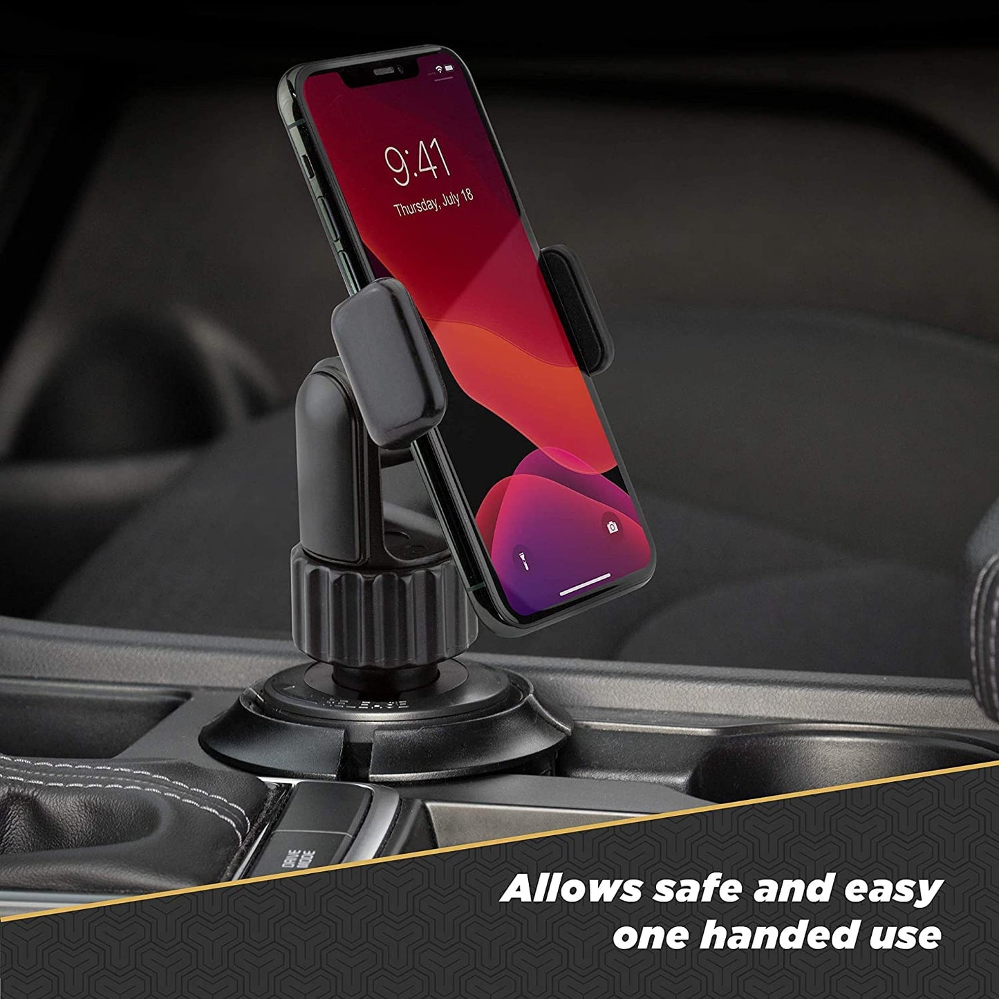SCOSCHE Industries UHCUPM-SP1 QUICKGRIP Grip Clip Universal Cup Holder Phone Mount - BL