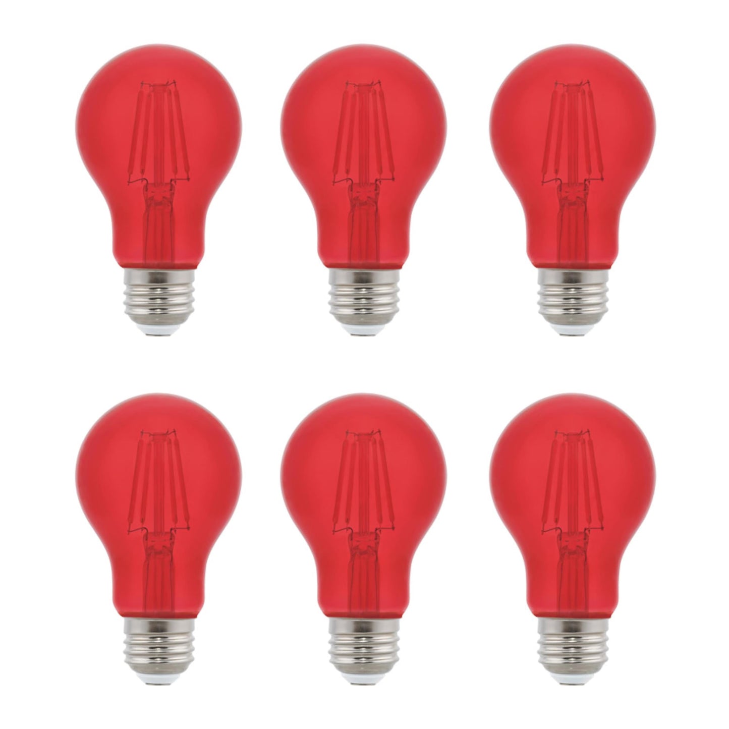 Westinghouse Lighting 5330020 4.5 Watt (40 Watt Equivalent) A19 Red Filament LED Light Bulb, Medium Base, 6 Pack