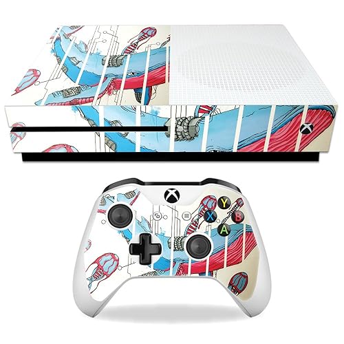 MightySkins Skin Compatible with Microsoft Xbox One S - Robo Whale | Protective, Durable, and Unique Vinyl Decal wrap Cover | Easy to Apply, Remove