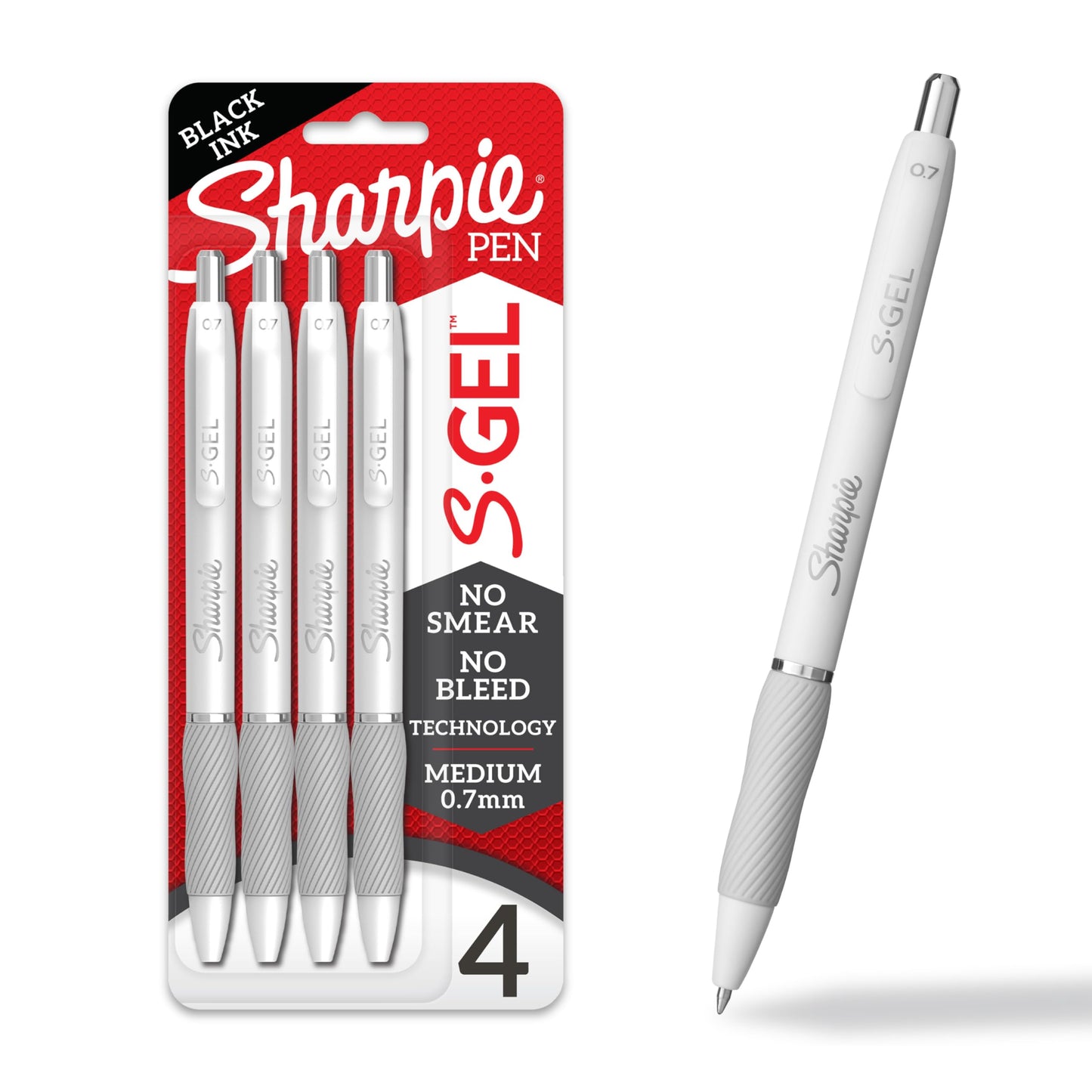 Sharpie S-Gel Gel Pens, Black Ink, Medium Point (0.7mm), 4 Count - Back to School, Teacher Supplies, Journaling