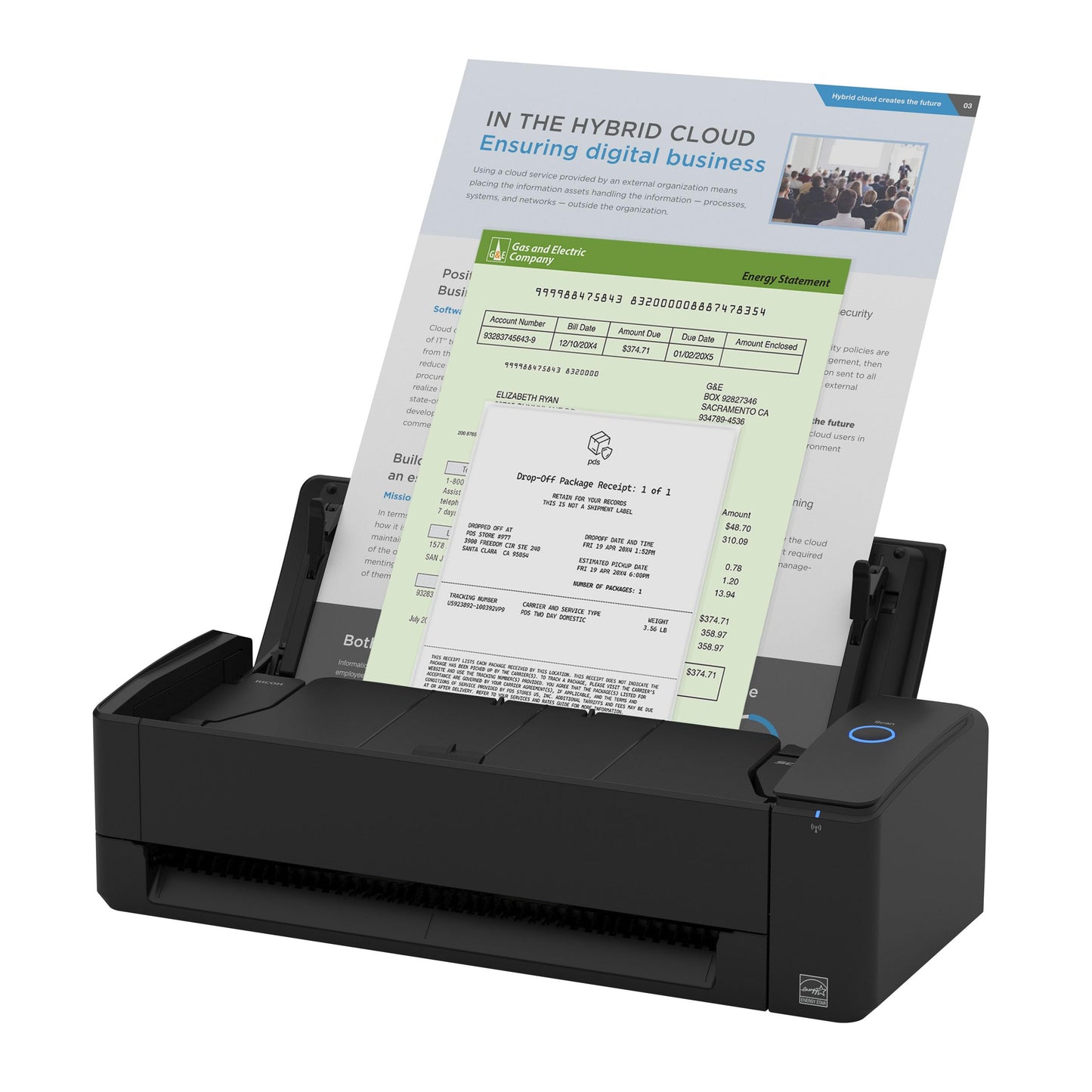 ScanSnap iX1300 Compact Wireless or USB Double-Sided Color Document, Photo & Receipt Scanner with Auto Document Feeder and Manual Feeder for Mac or