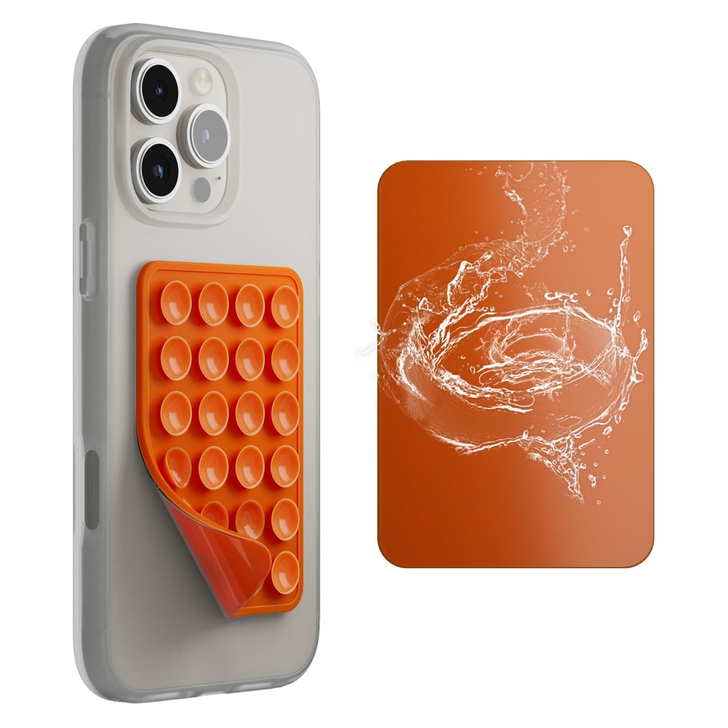 SEMBO Reusable & Restickable Nano Gel Silicone Sticky Suction Phone Grip with Removable Mounting Tape, Hands-Free Phone Accessories Holder for Selfies