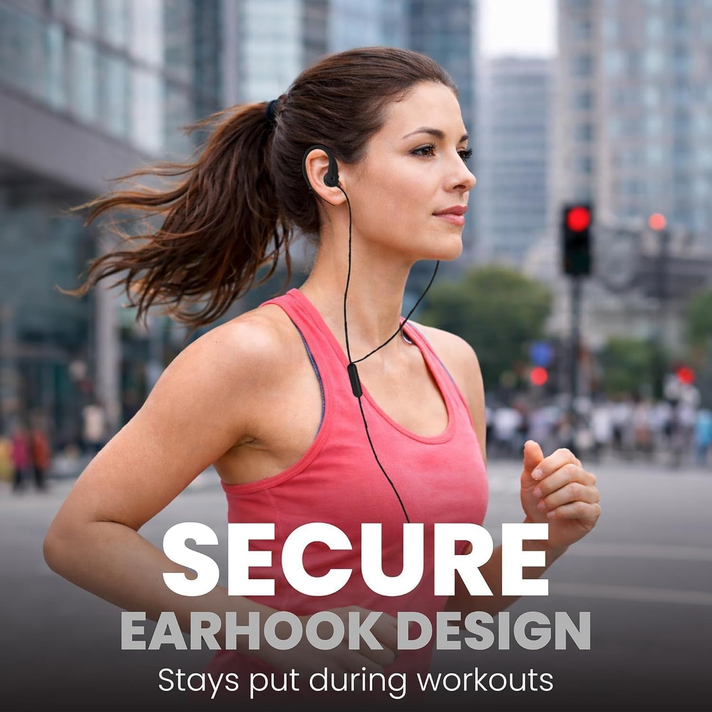 PHILIPS USB-C Wired Earbuds with Microphone, Secure Fit Over-Ear Sport Earhooks, Deep Bass 15mm Drivers, in-Line Controls, Plug-and-Play USB-C