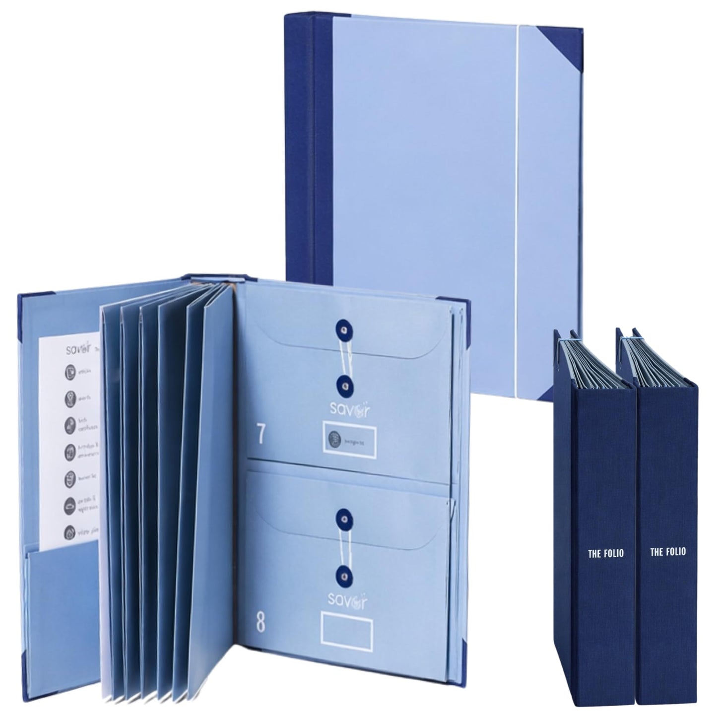 The Folio® Important Document Organizer by Savor | Binder with Guided Labels, Acid-Free File Folder Organizer with 10 Pockets, Document Holder