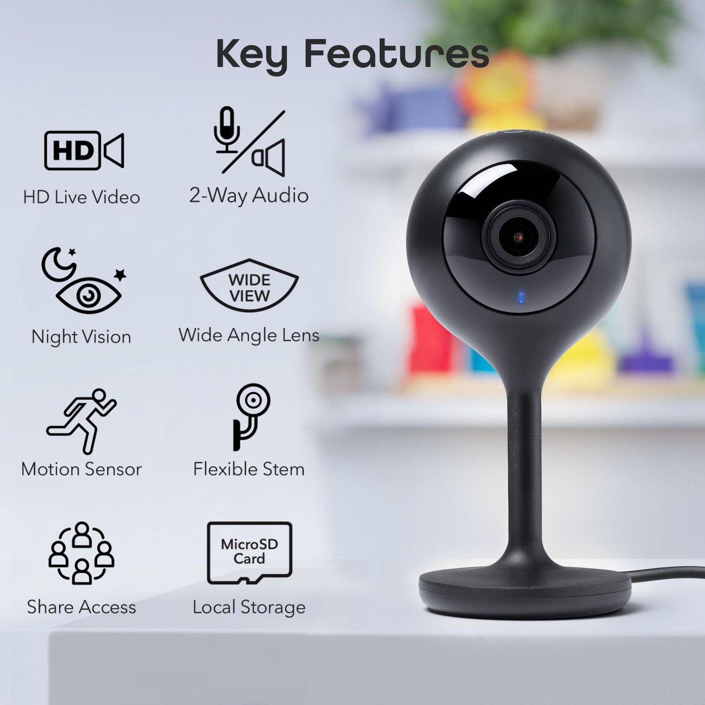 Geeni Look 1080p Indoor Security Camera - 2-Pack Full HD WiFi Indoor Camera with 2-Way Audio, Motion Detection, & Night Vision - Support for Alexa