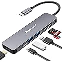 Hiearcool USB C Hub for MacBook - 7-in-1 USBC Adapter with 4K HDMI, 100W PD, USB 3.0 5Gbps Ports, SD/TF Card Reader - USB-C Dongle for Office
