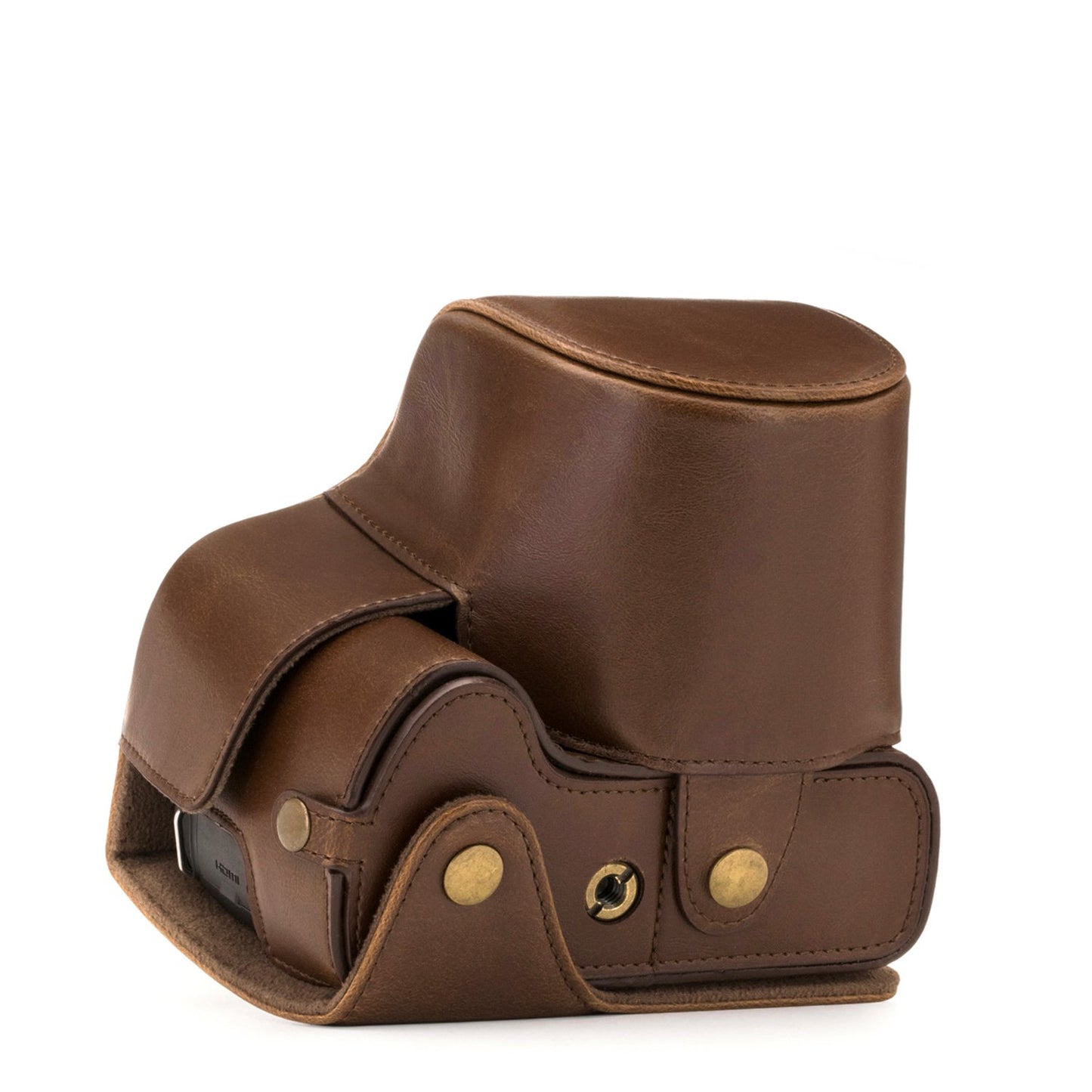 MegaGear Panasonic Lumix DC-FZ80, FZ82 Ever Ready Leather Camera Case and Strap, with Battery Access - Dark Brown - MG1224