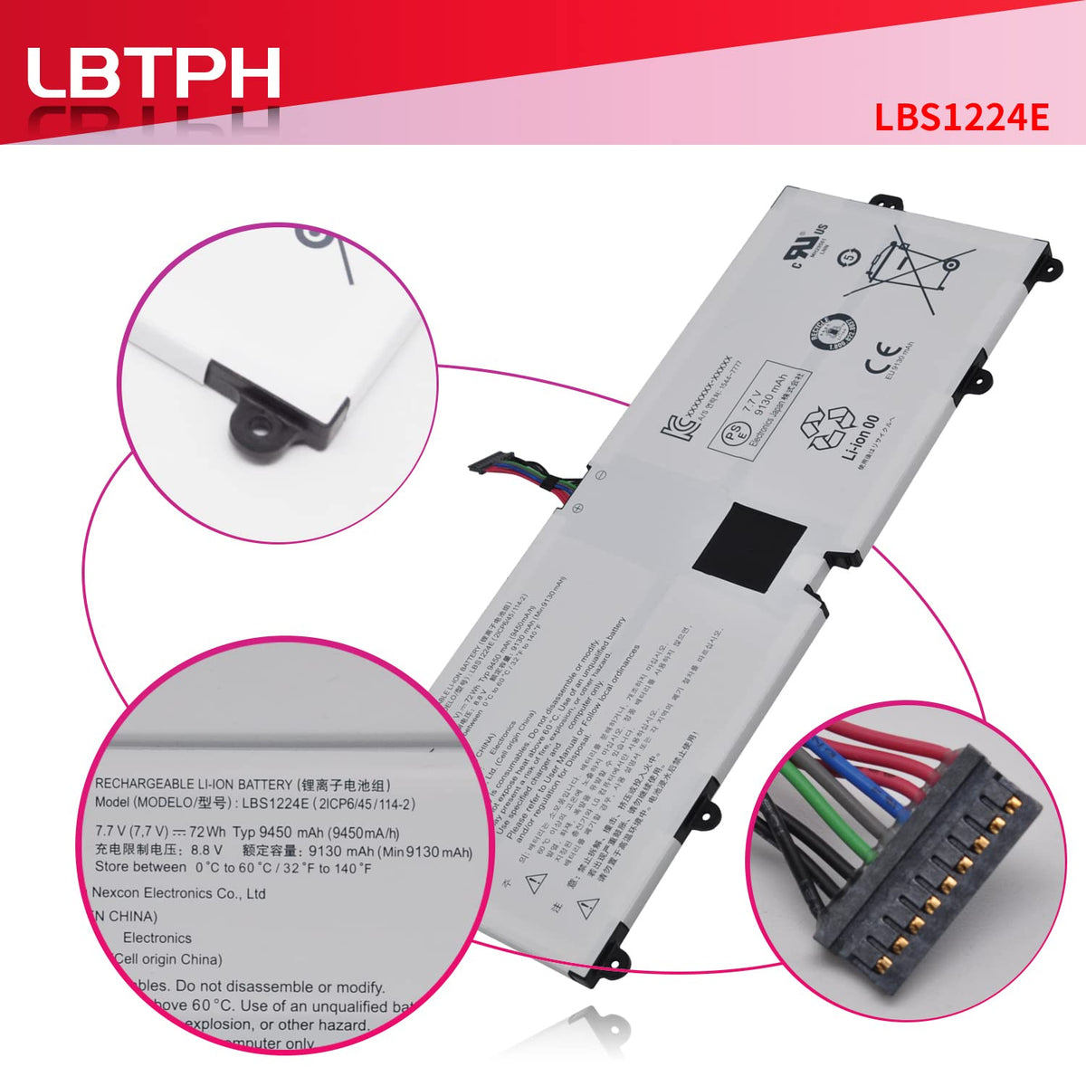 LBS1224E 72Wh Laptop Battery for LG Gram 2018 13Z980 13Z990 14Z980 14Z990