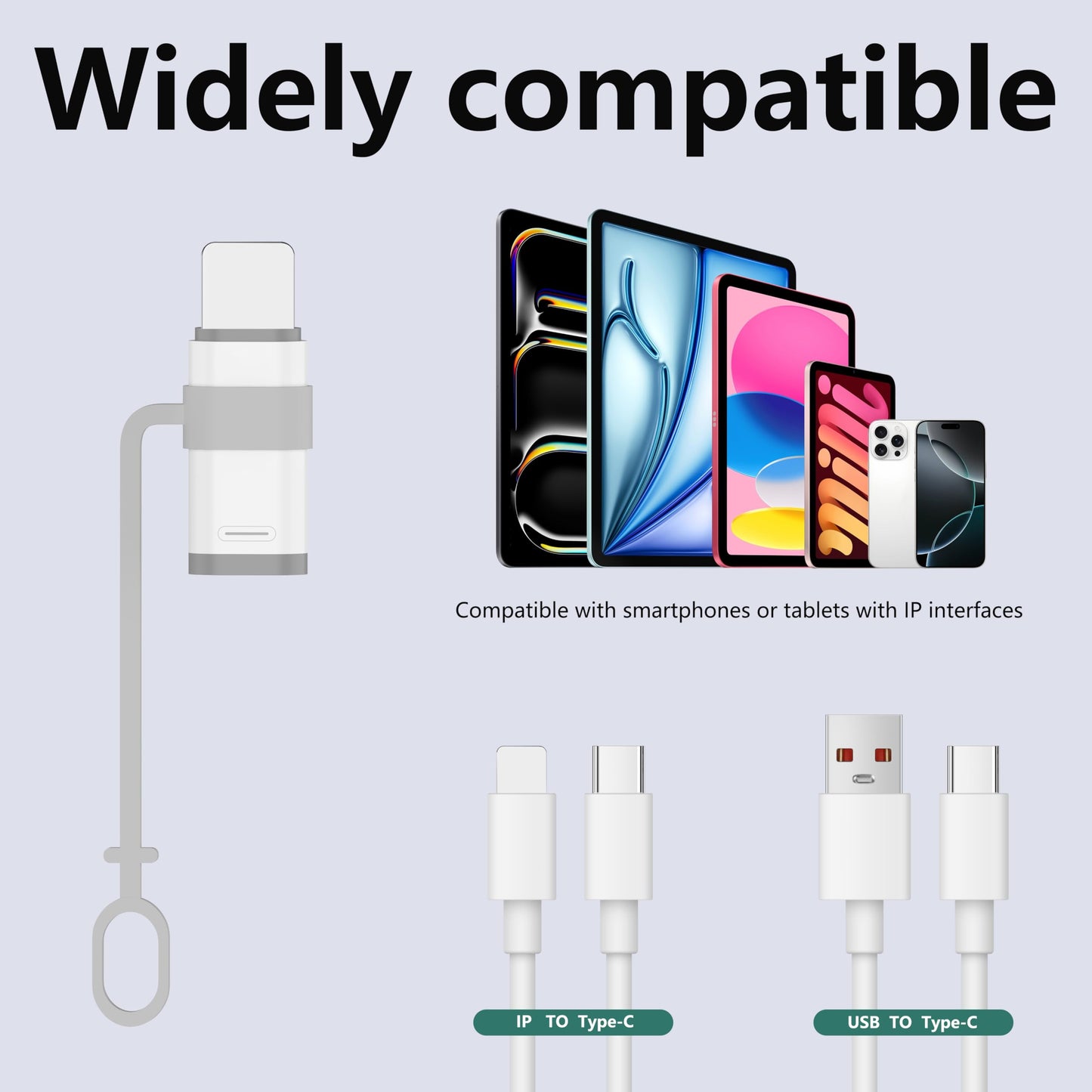 Liaoan 4-Piece USB C to IP Adapter, Supporting 36W Fast Charging and Data Transfer. IP Male to USB C Female Adapter, Does not Support Headphone…