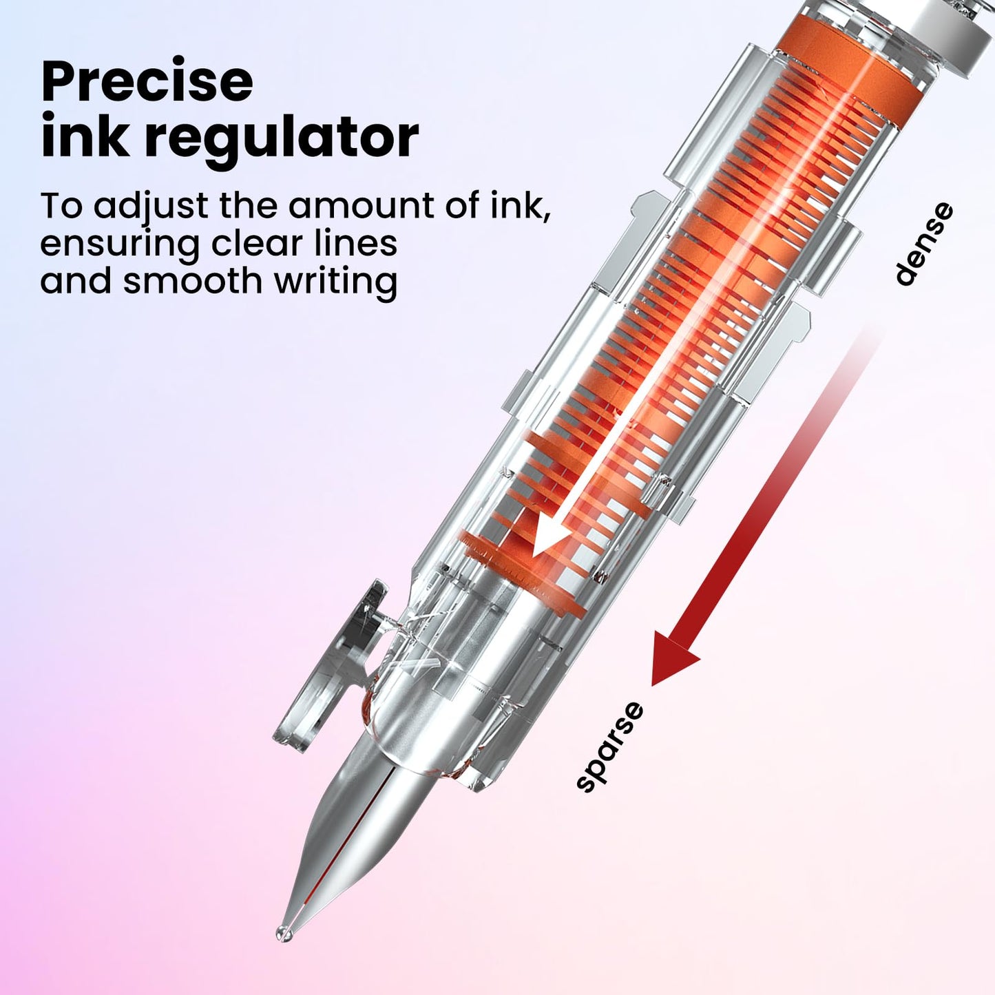 WRITECH Fountain Pen Fine Nib: Retractable Black Ink Pens Set Includes 5 Ink Cartridges Smooth Writing for Calligraphy Sketching Journaling Gift