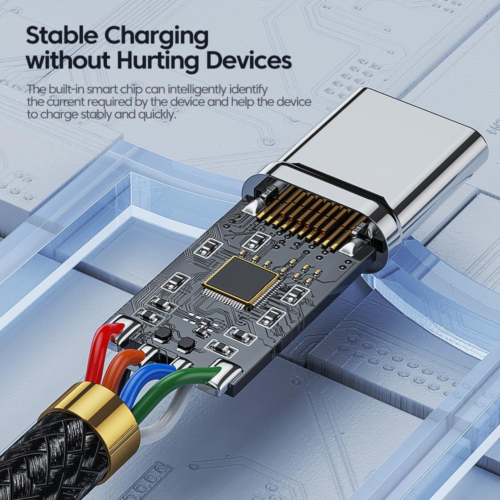 MCVEM 100W USB A to C Fast Charging Data Cable 3.3 Feet USB to USB C Cable for Android Charging, iPad, iPhone 15, Devices with USBC Charging - USBA