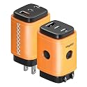 VogDUO 65W USB C Wall Charger, 3 Port GaN PD Wall Charger, Foldable Plug, Genuine Leather Design, Compatible with iPad Pro/Air/Mini, iPhone