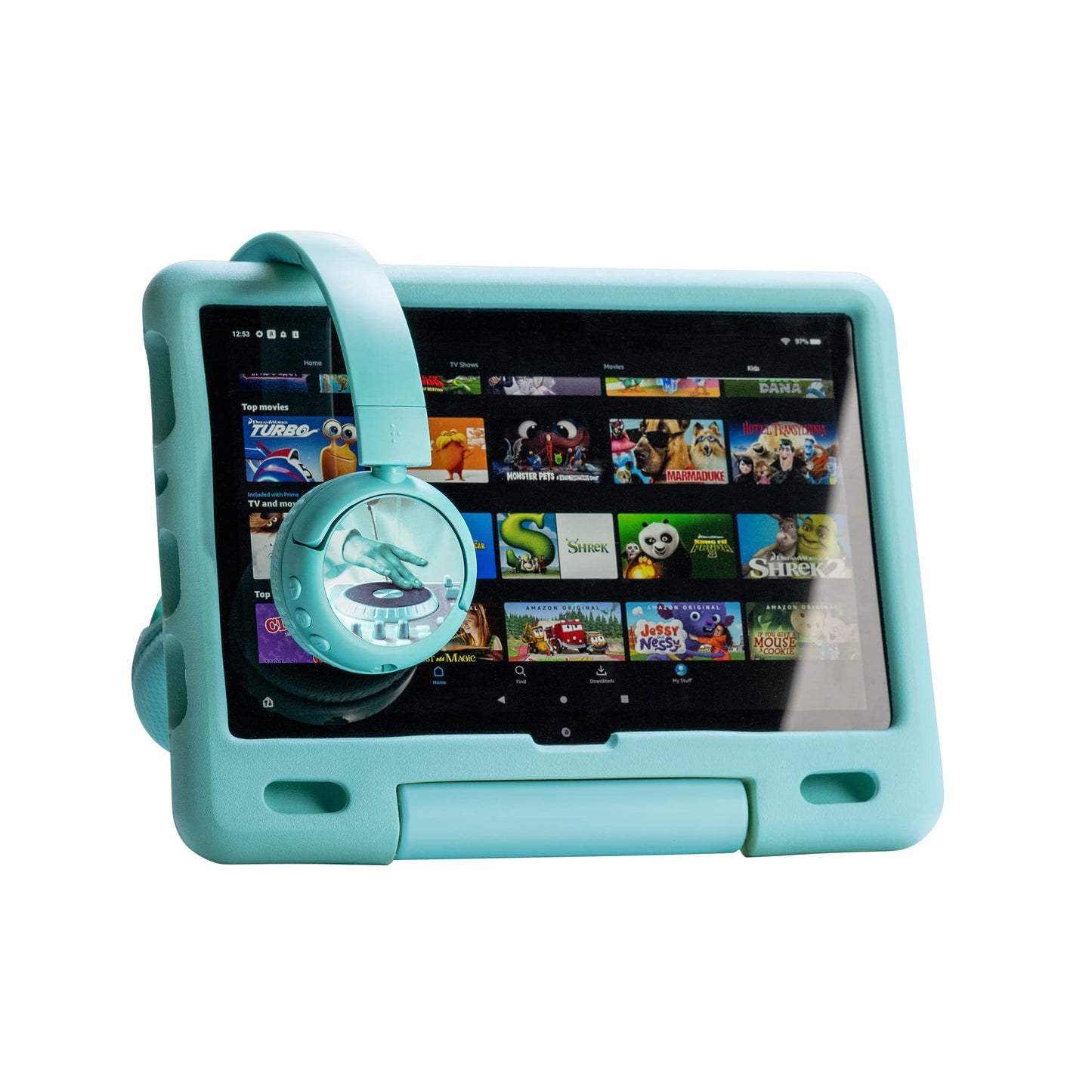 Made for Amazon Bluetooth Kids Headphones with Boom Microphone Age (7-12) | Teal